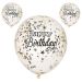 Confetti Ballon Happy Birthday Zwart (5st)