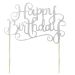 Glitter Cake Topper 'Happy Birthday' Zilver
