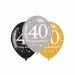 Ballonnen 40 Happy Birthday Sparkling (6st)