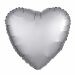 Folieballon Hart Matte Zilver