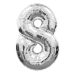 Folie Ballon 8 Zilver 43cm