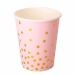 Bekers 'Gold Dots' Pastel Roze - 10st