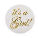 Stickers Rond It's a Girl! Goud (24 stuks)