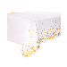 Plastic Tafelkleed Dots Wit/Goud 