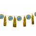 Tassel & Waaier Slinger Blauw/Goud 