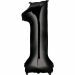 Folieballon Cijfer 1 Zwart XL 