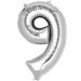 Folie Ballon 9 Zilver 40cm
