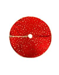 Kerstboomrok Rood Metallic Sneeuwvlok - 90cm