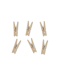 Houten Mini Knijpertjes Bruin (24st) 