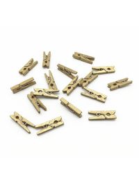 Houten Mini Knijpertjes Goud (24st) 