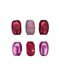 Krullint Bollen Metallic Rood & Roze (6st)