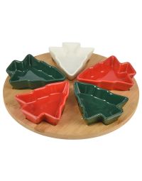 Serveerset Kerstboompjes - 25 cm - 6 stuks