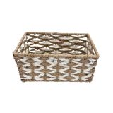 Mand Rechthoek Middel Bruin/Wit 