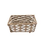Mand Rechthoek Klein Bruin/Wit 