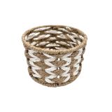 Mand Rond Klein Bruin/Wit (15cm)