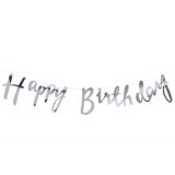 'Happy Birthday' Garland Zilver