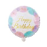 Folieballon Happy Birthday Pastel & Goud (45cm)