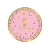 Bordjes 1st Birthday Roze/Goud 