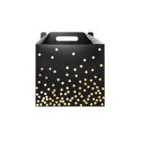 Cadeaudoos Dots Zwart/Goud 12cm (3st)