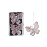 Hangdeco Vlinder Glitter Roze (2st)