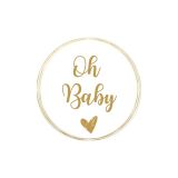 Stickers Oh Baby Wit/Goud (24st)