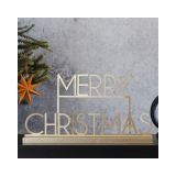 Metalen Bord Merry Christmas Goud 