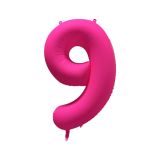Folieballon Cijfer 9 Neon Roze