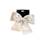 Kerststrik Velvet Wit (34cm)