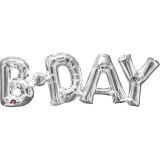 Folie Ballon 'B-DAY' Zilver
