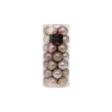 Kerstballen 6cm Goud & Roze (35st)