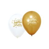 Ballonnen Together Forever Wit & Goud - 8 stuks