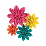 Papieren 3D Bloemen Decoratieset - 4 stuks