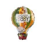 Folieballon Luchtballon Welcome Baby Jungle (90x58cm)