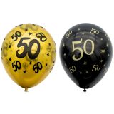 Ballonnen 50 Jaar Goud & Zwart (10st) 