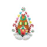 AirLoonz Folieballon Gingerbread House – XXL Kerstsfeer!