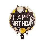 Folieballon Zwart Happy Birthday Dots