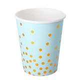 Bekers 'Gold Dots' Pastel Blauw - 10st