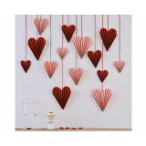 Hangdecoratie Hartjes Red & Pink Ginger Ray (16st) 