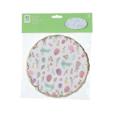 Schattige Paasbordjes met Bloemenrand - 18 cm (6 stuks)