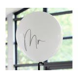 Mr Ballon XL Wit & Zwart Ginger Ray