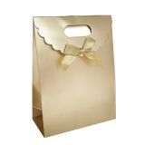 Kartonnen Cadeautas Strikje Goud (12st)