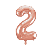 Folieballon Cijfer 2 Roségoud XL 