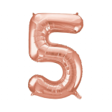 Folieballon Cijfer 5 Roségoud XL 