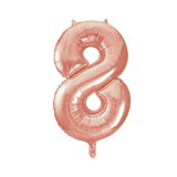 Folieballon Cijfer 8 Roségoud XL 