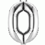 Folie Ballon 0 Zilver XL