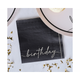 Servetten Happy Birthday Nude & Zwart Ginger Ray (16st)