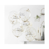 Confetti Ballonnen Merry Christmas Goud Ginger Ray (5st)
