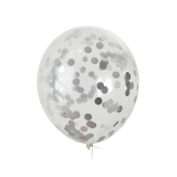 Confetti Ballonnen Zilver (5st)