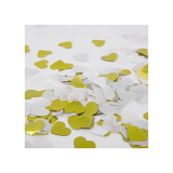 Zijdevloei Confetti Hartjes Goud/Wit (15g)