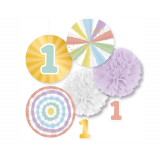 Decoratie Kit 1st Birthday Rainbow (5st)